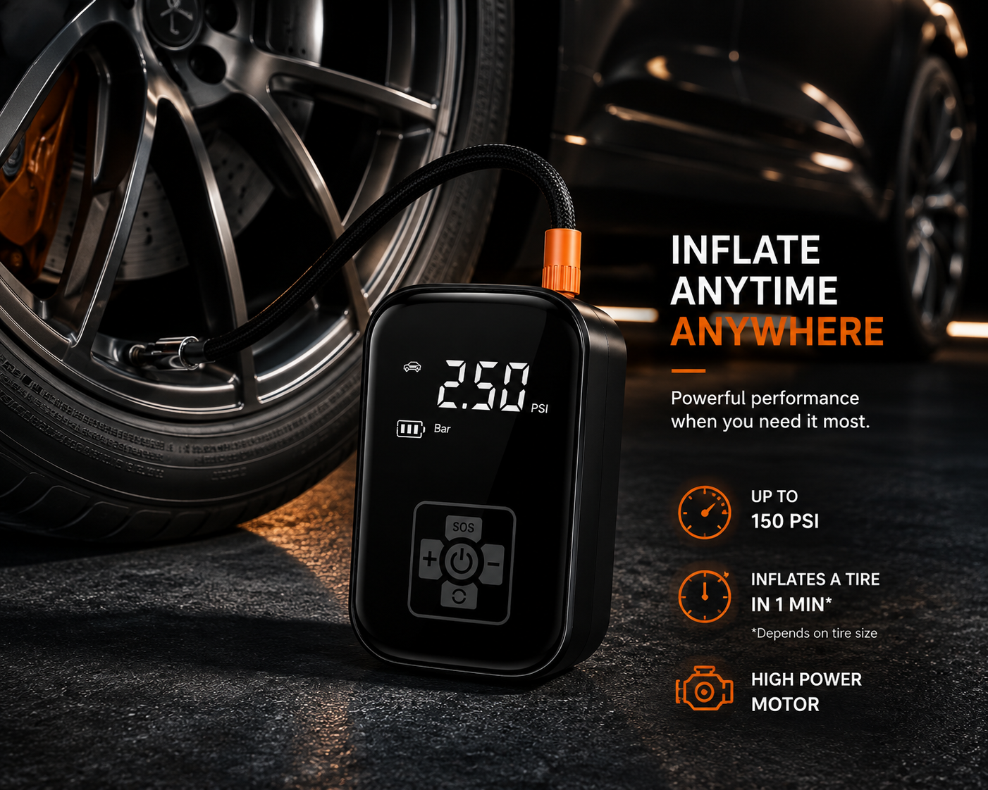 AUVEX™ Wireless Smart Tire Inflator | Digital Air Compressor