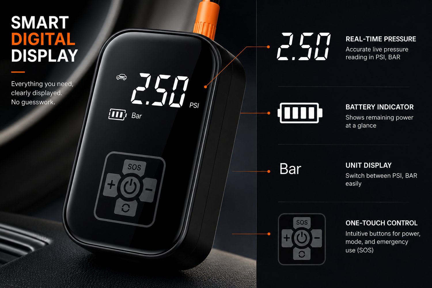 AUVEX™ Wireless Smart Tire Inflator | Digital Air Compressor